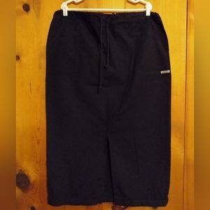 Route 66 Ripstop Drawstring Maxi Skirt w/Front Slit